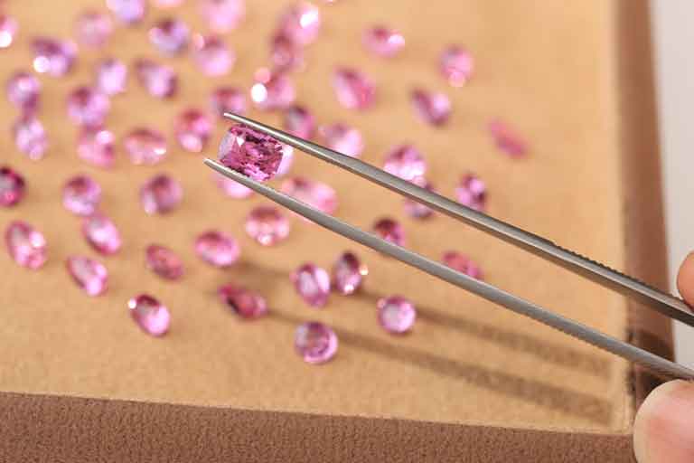 collection of pink gems